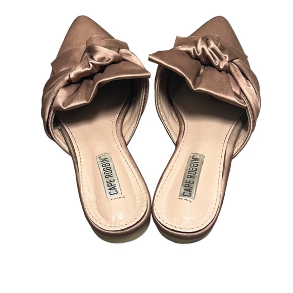 Cape Robbin Fine-8 Women's Mules Size 7 Pink Blush Rose Pointed Toe Bow Flats - Picture 6 of 12